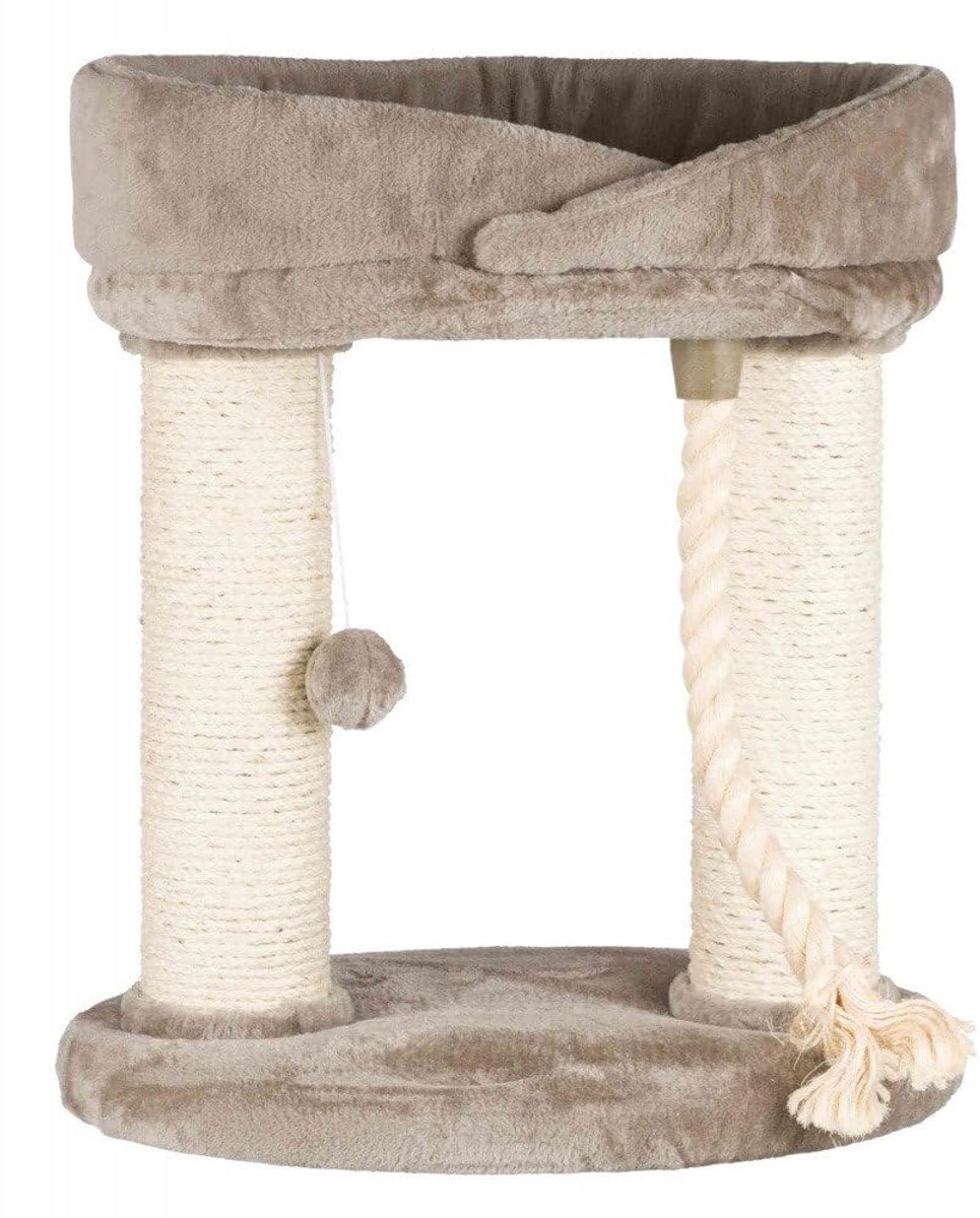 Ibenzoa® Grijze Krabpaal Marcela van 60 cm Hoog met Pluche en Sisal voor Kattenplezier