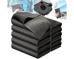 Microvezeldoekjes-schoonmaakdoekjes-microvezeldoekjes schoonmaak-verdikte Magische Reinigingsdoek - Streeploze Wonderreinigingsdoek - Herbruikbare Microvezel Reinigingsdoek - Pluisvrije Autoruitdoek, Spiegel TV Bril - Geschikt voor Raamglas - Zwart -