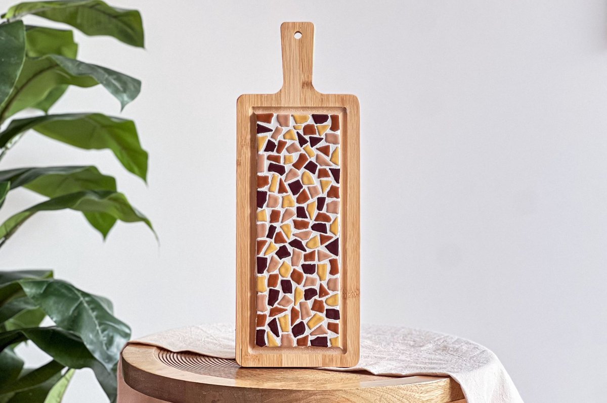 DIY Mozaïek Borrelplank Beige - Hobbypakket - Knutselpakket voor volwassenen - doe het zelf pakket - Little Creations