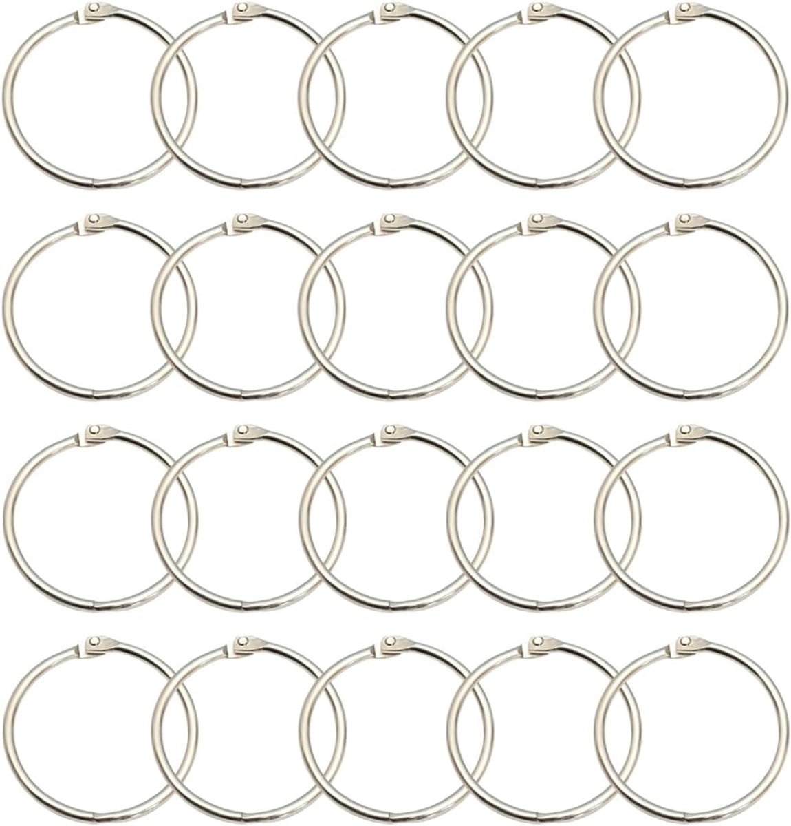 Boekringen, 50 stuks boekring losbladverbinder ringen kaartjesring sleutelringen bindringen boekbinderingen binder ringen notitieband boekring metaalring, voor album document plakboek (31 mm