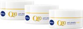 NIVEA Q10 POWER Anti-Rimpel Dagcrème Gezicht - Alle huidtypen - SPF 30 - Crème Met huididentiek Q10 en creatine - Verstevigt en beschermt - 3x50 ml - Voordeelverpakking