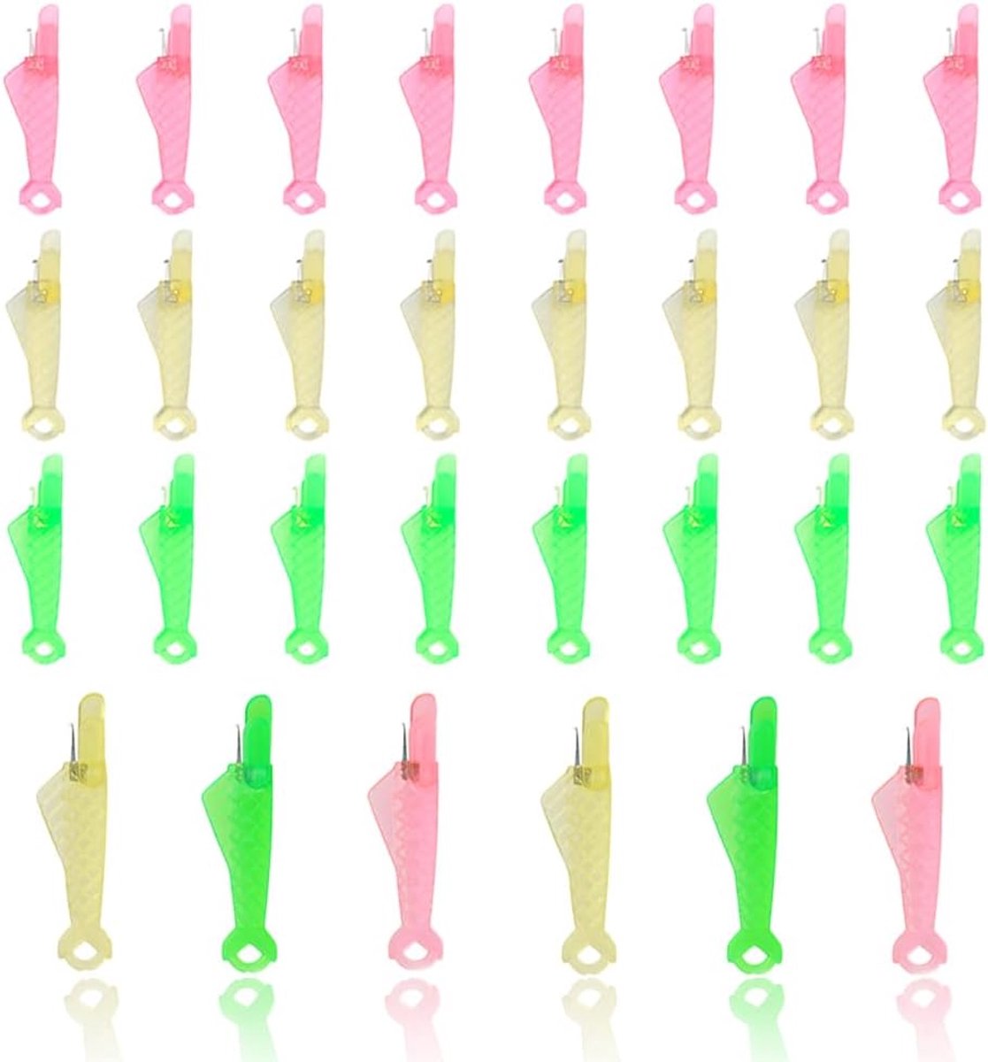 30 stuks vis mond naaimachine naald threader kit - eenvoudige zelfdraad naald threaders - automatische naainaald threader - snelle hand naaimachine naald threader gereedschap - drie kleuren