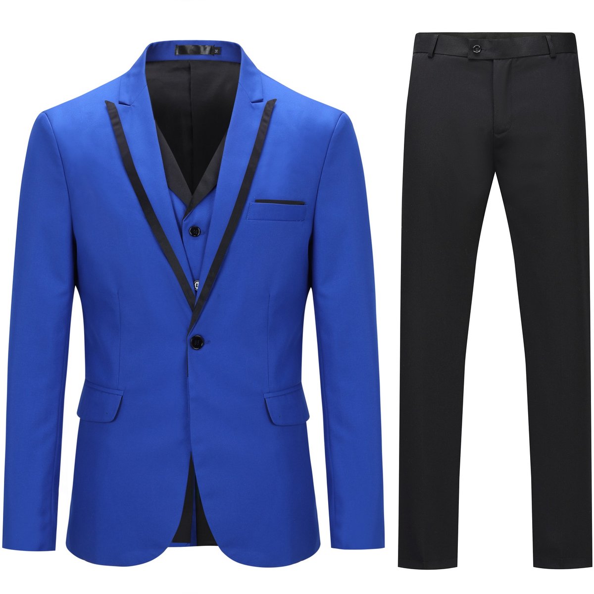 Allthemen Slank Driedelig Herenpak - Colorblock - L