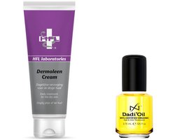 HFL + Famous Names - combi pack - voetverzorging - dermoleen cream 125 ml + dadi oil 3,75 ml