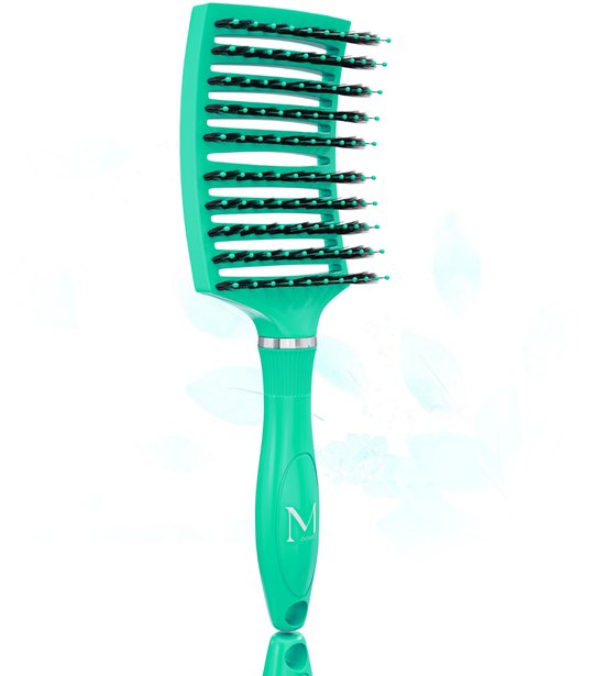 Moonie's Anti Klit Haarborstel - Curved - Groen