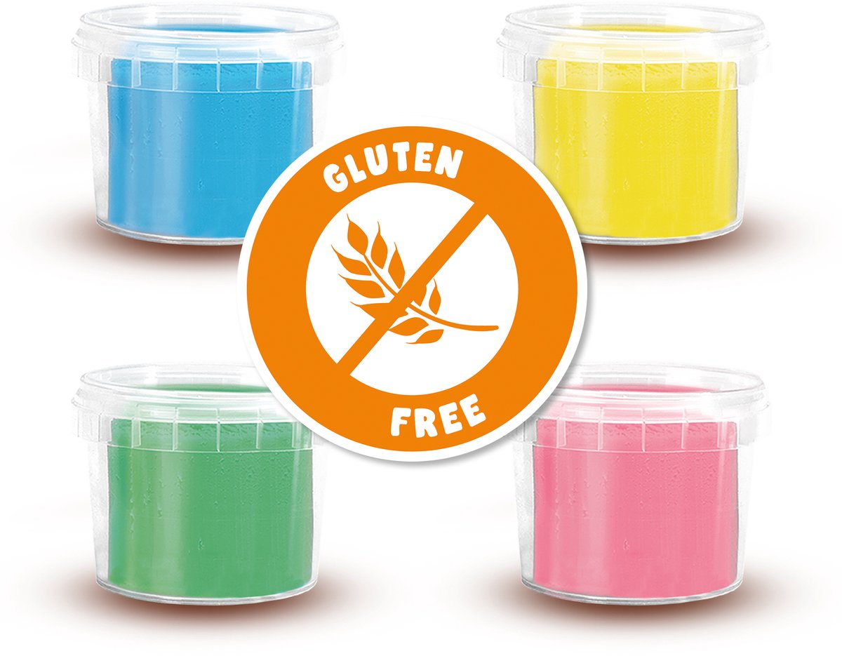 SES Creative - Eco Klei - Basiskleuren (4x90g) - Vegan en Glutenvrij - Herbruikbaar - Uitwasbaar - Vanaf 2 jaar — afbeelding 4