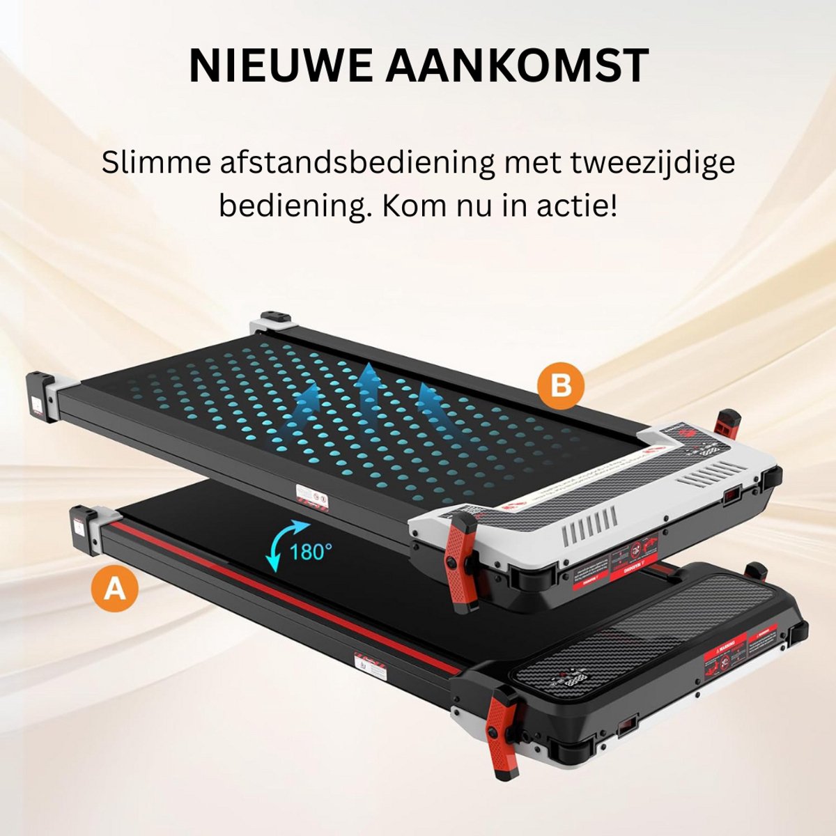 Afbeelding 2 van Loopband Inklapbaar - Hometrainer Elektrisch - Walking Pad Fitness - Zwart (EAN: ...1387)