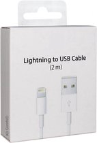 AB Goods USB Kabel 2 Meter – Lightning Oplaadkabel – Geschikt voor iPhone (14/13/12/11/X/8/7/6) – Compatibel als iPhone Oplader & Oplader iPhone – 2 Meter USB Kabel