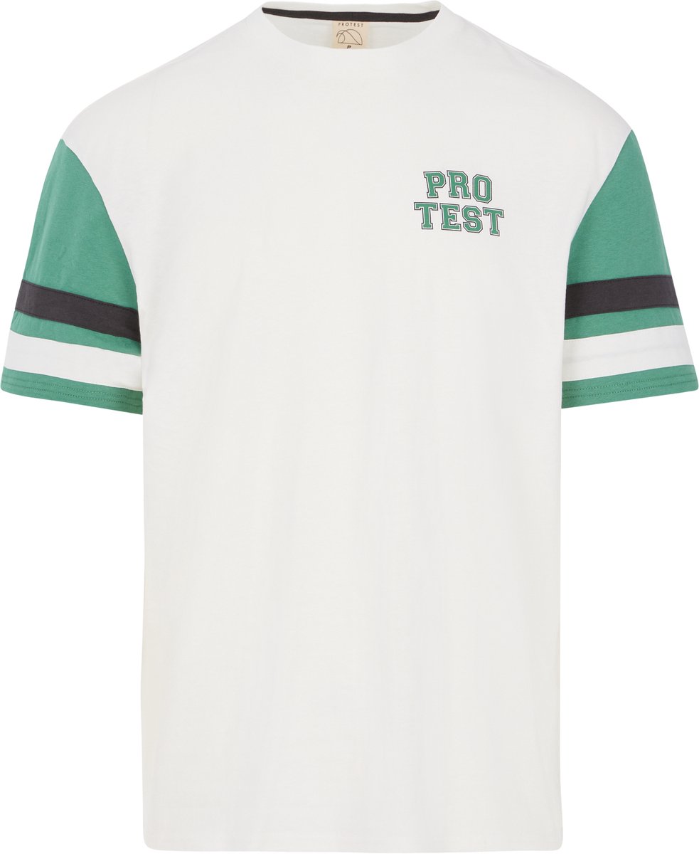 Protest Prttaby – T shirt Heren – Korte mouwen – Ronde hals – Loose fit 401 Seashell Offwhite