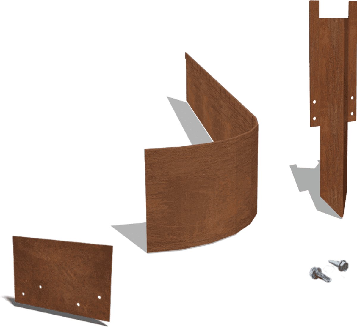 Cortenstaal borderrand - Geplet FLEX - Hoogte 23 cm - Complete set 15 meter - Roestkleur - MySteel