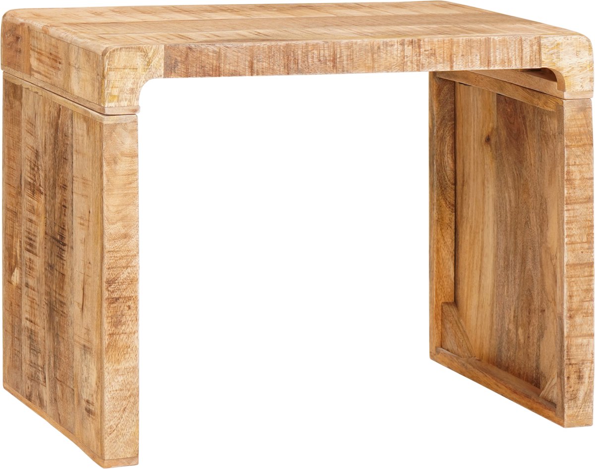 vidaXL Bijzettafel - Bruin - 60 - x - 35 - x - 46 - cm - Massief - Mango - Hout