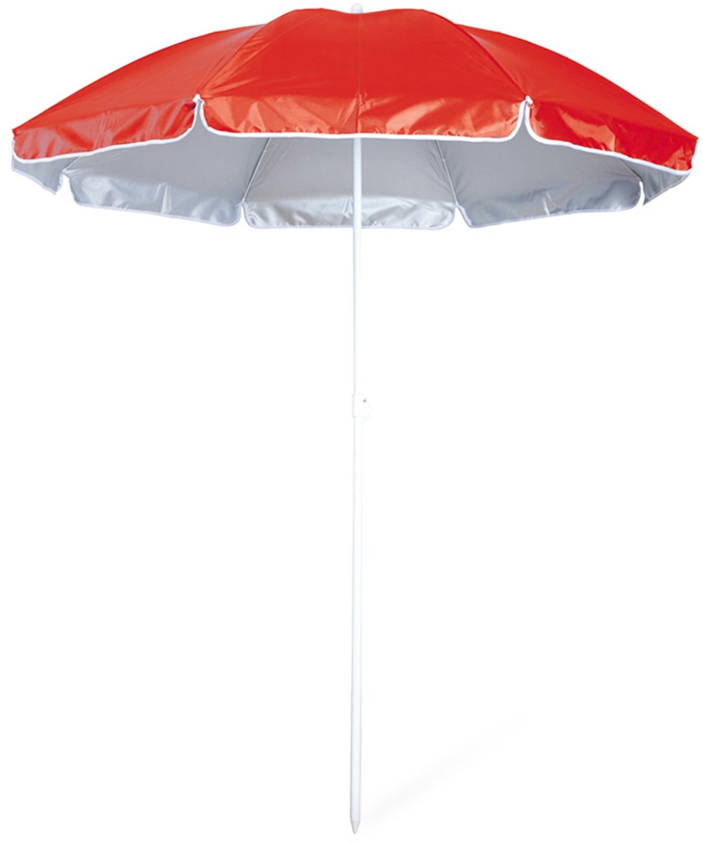 Strand parasol Lima - D150 cm - rood - opvouwbaar - verstelbare hoogte - met opbergtas