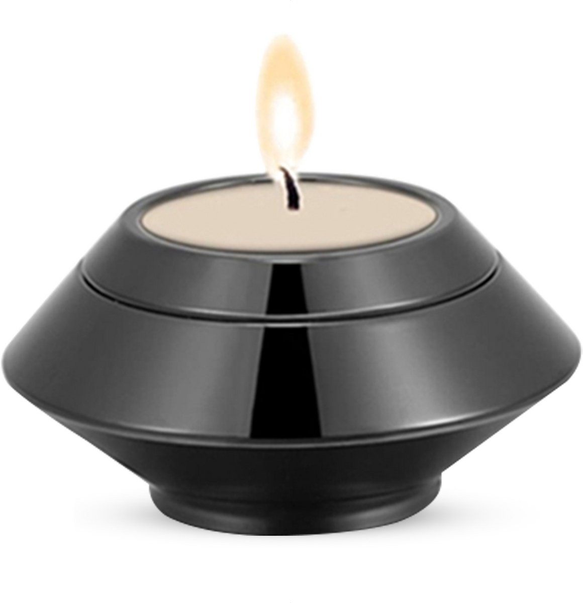 Luxe Mini Urn 90 ML - Urn met Kaarshouder - Crematie Urn - Uniek - Voor Huisdieren of Menselijk As - Crematie As - Mini Urn - Decoratie Urn - Zwart