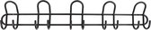 HOME It® kapstok met 5 haken Ø8 mm x 68,5×6,5 x 13 cm zwart