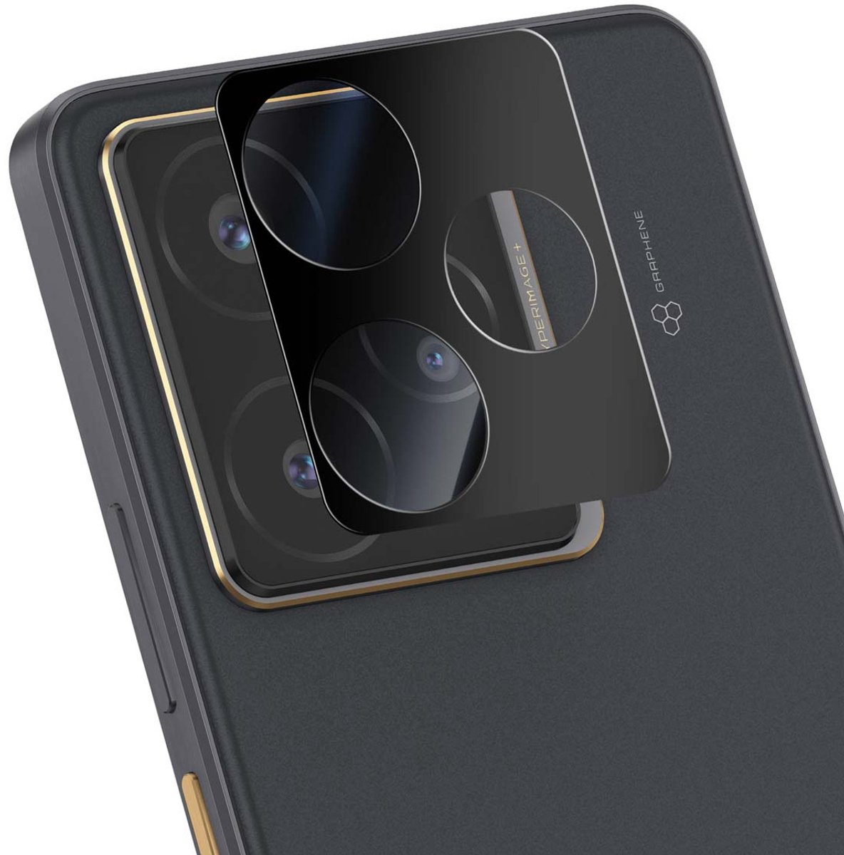 iMak, Gehard Glas voor Camera Realme GT 7 / 7T Ultradun Schokbestendig, Transparant zwart