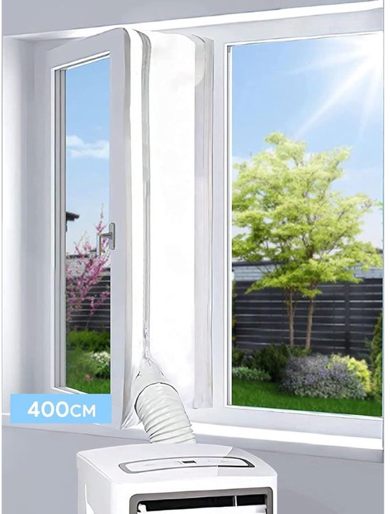 Raamafdichting airco wit universeel – airco raamafdichter kit voorkomt warme lucht, energiebesparend, eenvoudig te installeren