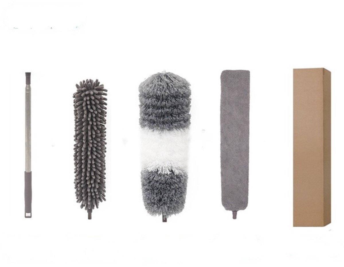 4 stuks - Plumeau - uitschuifbare plumeau - swiffer duster - met steel