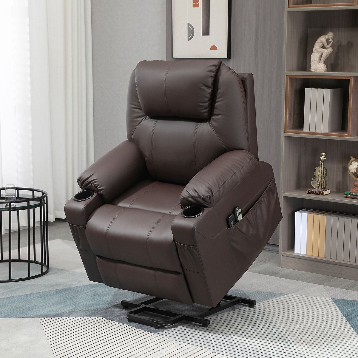 Afbeelding 2 van HOMCOM Relaxstoel Elektrisch Massage Bruin met