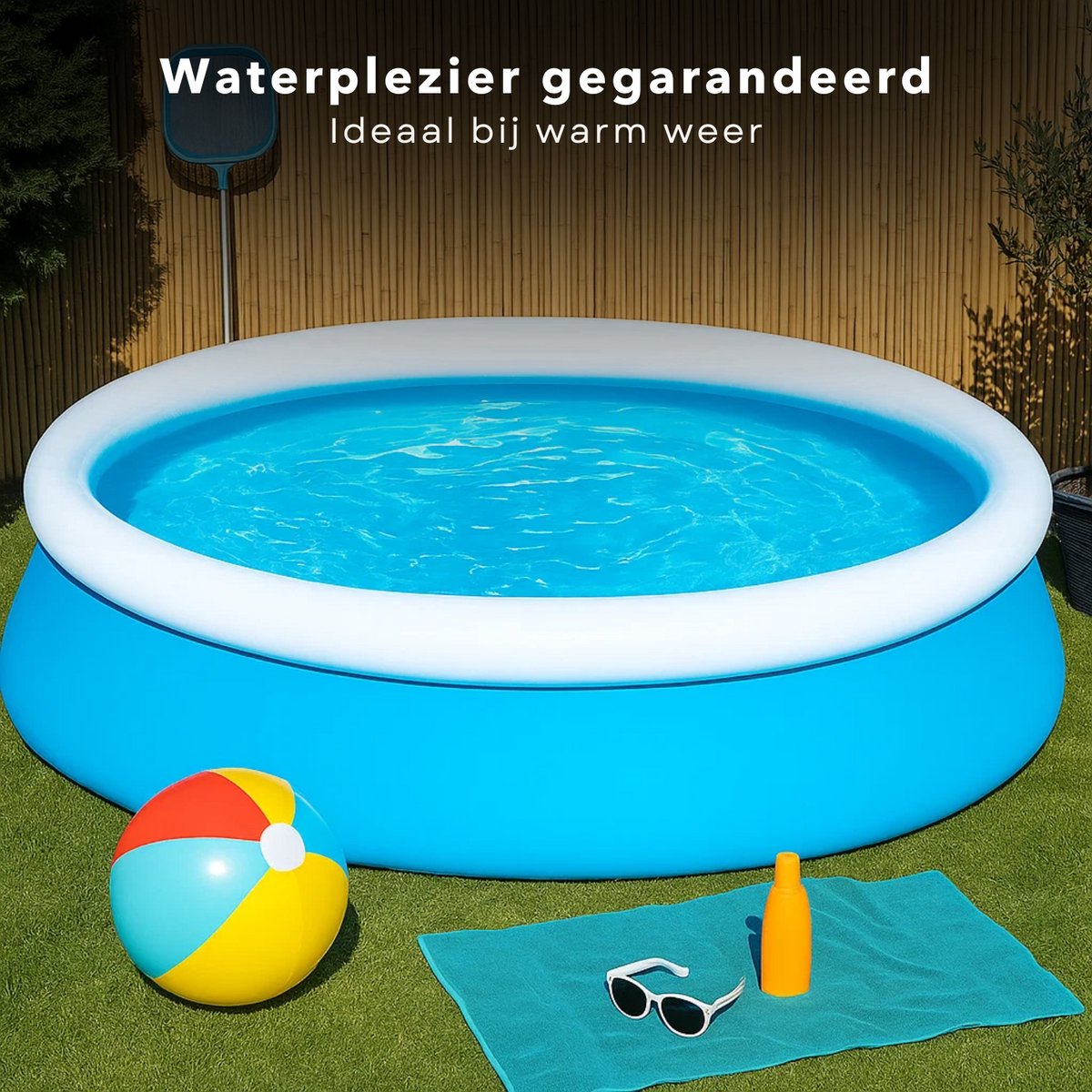 Cheqo® Kinderzwembad – Opblaasbare Rand – Stevig PVC – Bovengronds Zwembad – Opblaasbad - Snel Opzetten Zonder Gereedschap – Inclusief Reparatiesticker — afbeelding 5