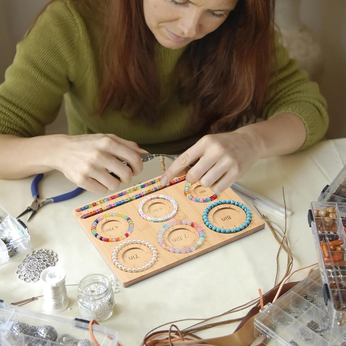BOTC Kralenbord - Bamboe Kralenplank - DIY Armband Kralenplank - voor Sieraden Armbanden Maken — cadeau in Hobby - foto 6