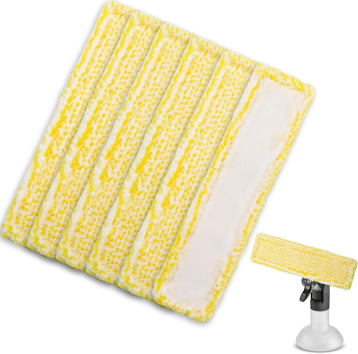 6 Stuks - Microvezeldoeken Geschikt voor Karcher WV2 WV5 - Microvezel Wisserovertrek - Vervangende Microvezelpads Raamreinigeraccessoires - Vervangende Doekjes Geschikt Voor Ruitenwissers - Microvezel Doekenset Vervanging - Raamreinigingsset - Geel