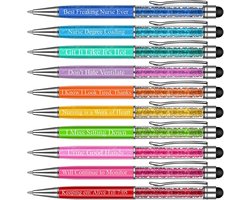 Grappige Verpleegster Pen - Zwarte Inkt Pen - Custom Logo - Pennen voor Verpleegster Dokter Leraar Student Vrouwen Mannen - 10 Soorten - 10 Stuks