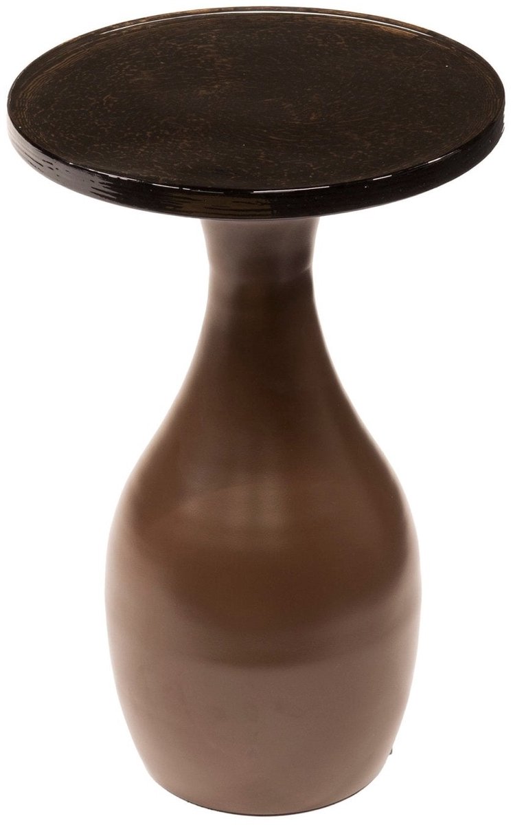 Luxe Bijzettafel Koper (30x30x50 cm) - Bijzettafetljes Woonkamer - Industriële Sidetable - Decoratie Salontafel - Antieke Ronde Tafelset - Salon Tafel Industrieel & Landelijk - Koffietafel