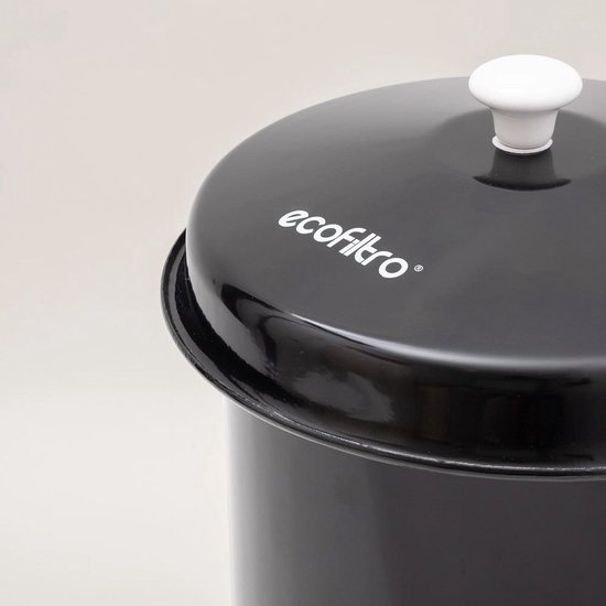 Ecofiltro 5L Zwart zijaanzicht met RVS kraantje