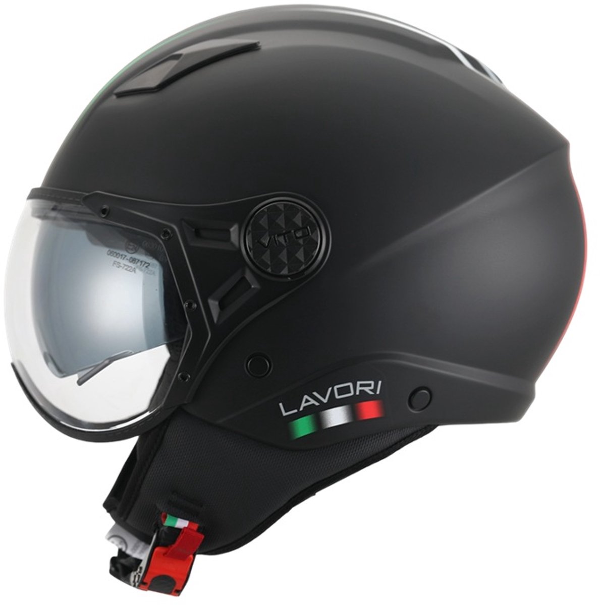 Vito Lavori Jethelm - Scooterhelm met Zonnevizier - Retro Helm Voor Scooter en Brommer - Brommerhelm voor Dames en Heren - Geschikt voor Volwassenen - Maat M – foto 6