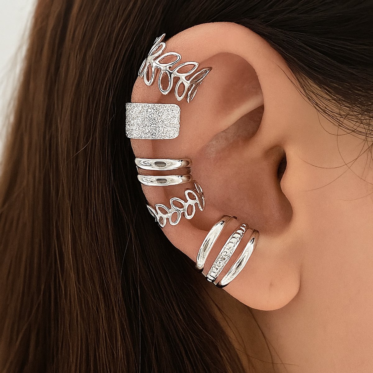 Klem oorbellen Veer Zilverkleur Geen gaatjes Charme Bijoux
