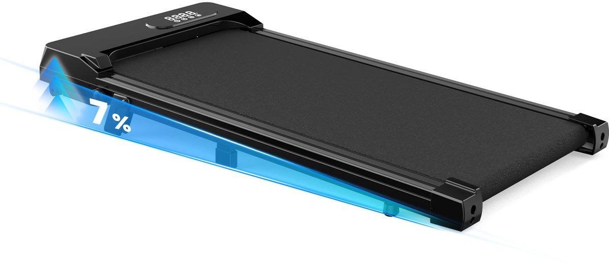 3 in 1 loopband - Loopband met 7% helling - Elektrische 2,5 pk loopband - 1-8 km/u verstelbaar - Oppervlak 38,5 x 94 cm - Zwart