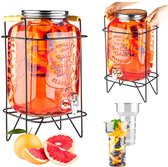 Relaxdays Drankdispenser 5 L Bamboe Houder Thermometer Warme En Koude Dranken 1292362955