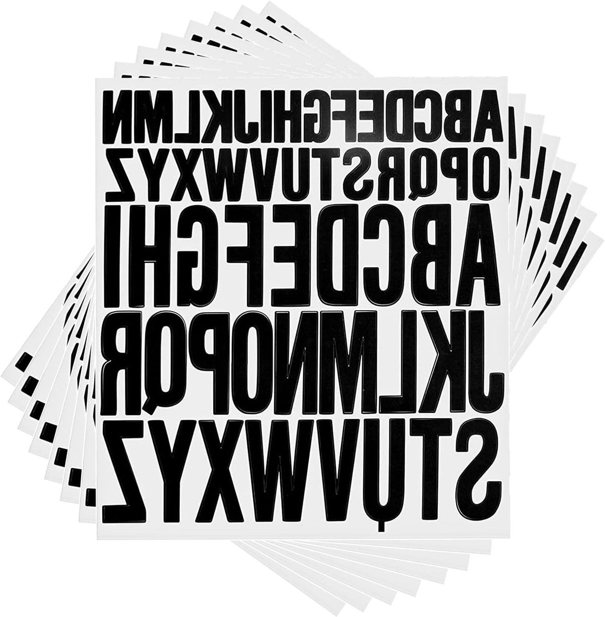 Allecto Premium - Pack van 624 Zelfklevende Letterstickers - Zwart - Weerbestendige Alfabetstickers - Huisnummers - DIY Scrapbook - 2,5 cm/5 cm