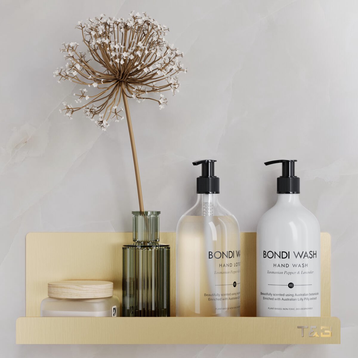 Nortiq T&B badkamerwandplank– T4 – geborsteld goud