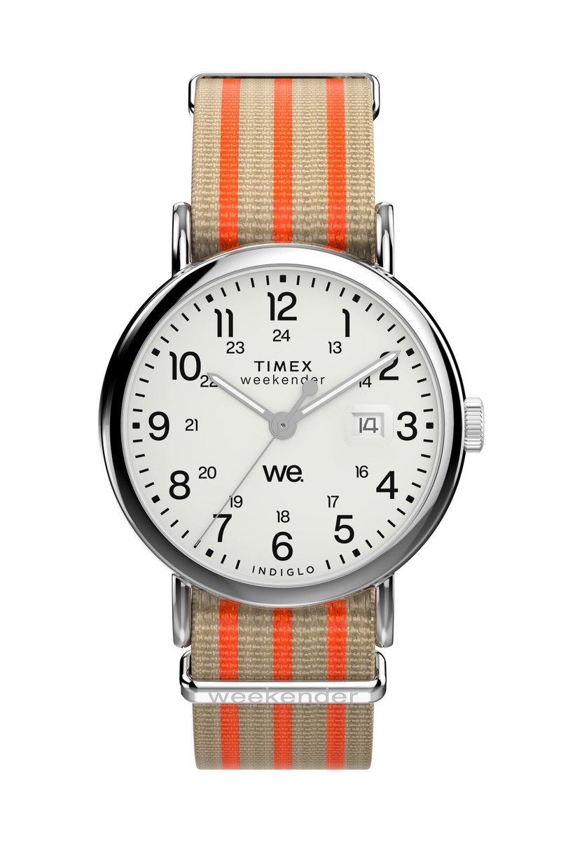 Timex Timex Weekender Quartz Analoog Horloge Oranje Kast: 100% Loodarm Messing | Armband: 100% Stof 40 TW2Y08800AJ, TW2Y08900AJ