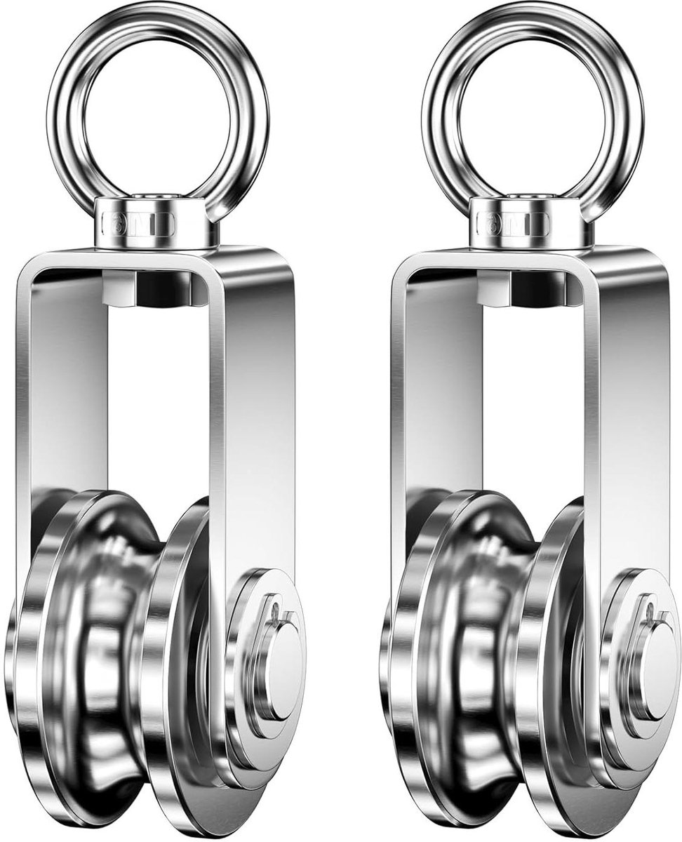 Allecto Premium - RVS katrol voor kabels - Zilver - Sterk en duurzaam - 250 kg draagvermogen