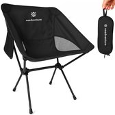 needventure® Campingstoel - Strandstoel - Visstoel - Vouwstoel - Opvouwbaar - Inklapbaar - Lichtgewicht - Zwart