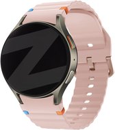 Bandz Siliconen Wave bandje 'Easy fit' - Geschikt voor Samsung Galaxy Watch 7 (40 & 44mm) / Galaxy Watch 6 Classic (43 & 47mm) / Galaxy Watch 5 (Pro) / Galaxy Watch 4 (Classic) / Galaxy Watch FE (lichtroze)