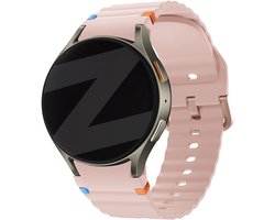 Bandz Siliconen Wave bandje 'Easy fit' - Geschikt voor Samsung Galaxy Watch 7 (40 & 44mm) / Galaxy Watch 6 Classic (43 & 47mm) / Galaxy Watch 5 (Pro) / Galaxy Watch 4 (Classic) / Galaxy Watch FE (lichtroze)
