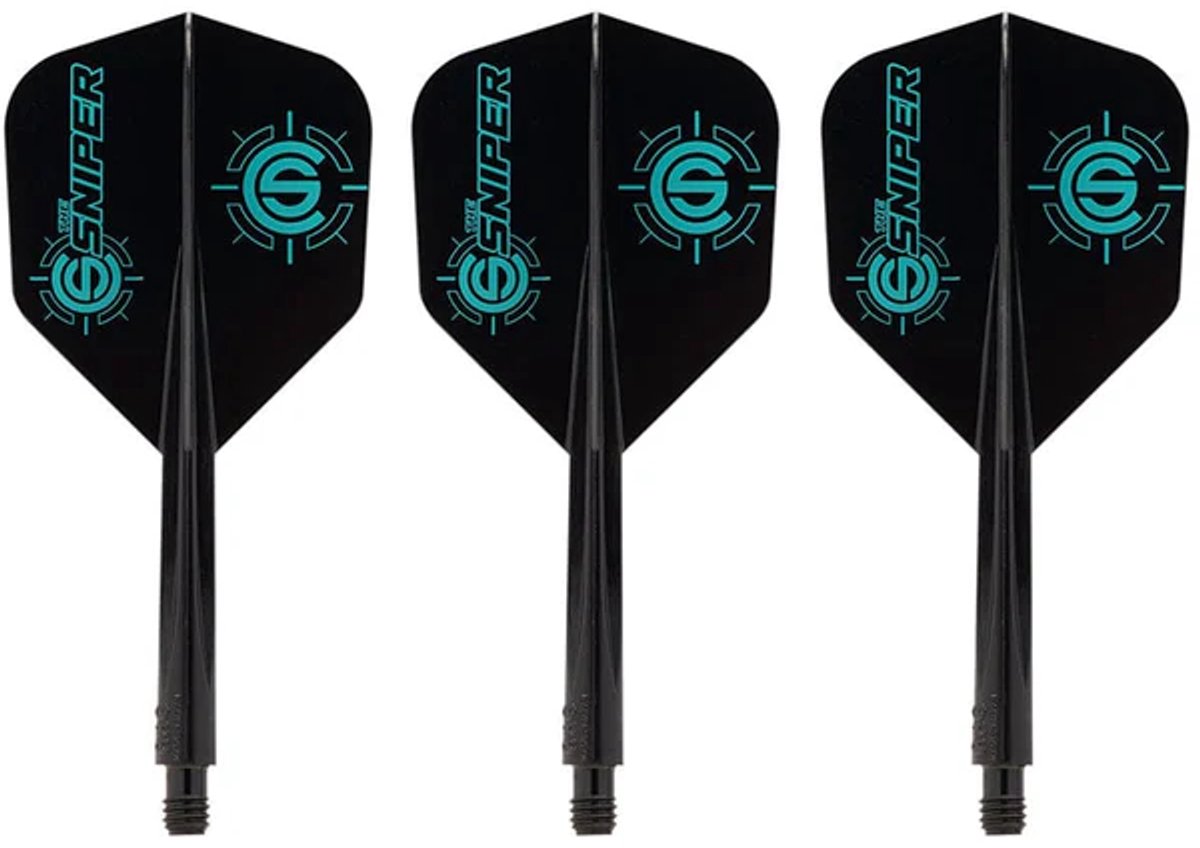 Condor AXE Flight System Small Connor Scutt Black - Dart Flights Long
