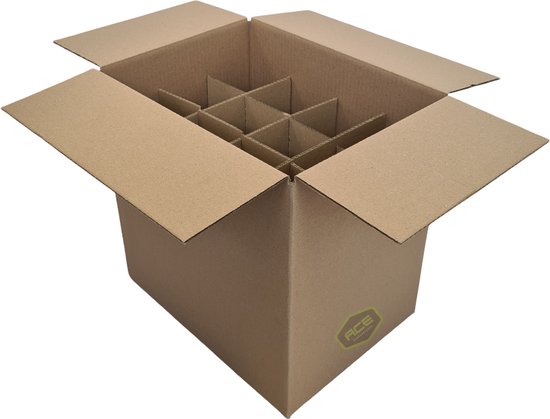 Verpakkingen. Verzenddoos 41,5x31x37 cm voor 12 flessen excl