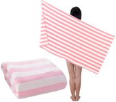 1 Snel drogende strandhanddoek - Microvezel strandhanddoek - Snel drogend, zacht, absorberend - 70x140cm koraalfleece - Geschikt voor reizen, zwembad, zwemmen, vakantie, yoga, kamperen, fitness en sport - Roze