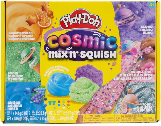 Play Doh - Comic slime set squish en mix - 6 potjes slijm