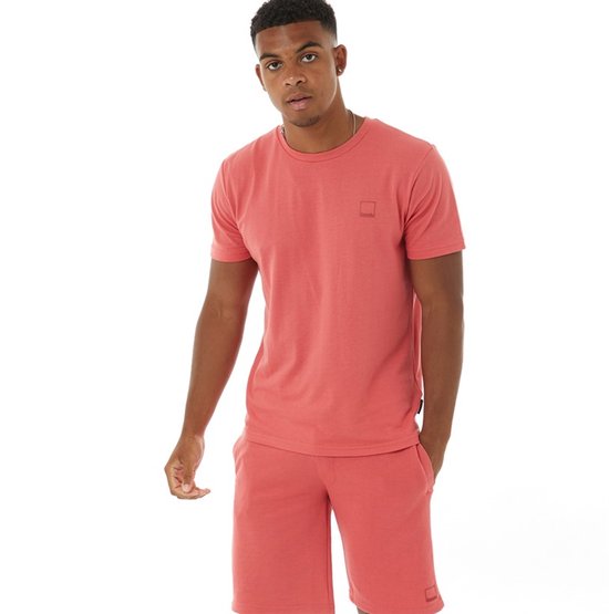 2 delige heren set t shirt met korte broek short gewassen rood merk: Bench maat XL
