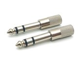 Audio Plug 2 stuks - 6.35mm Jack (m) naar 3.5mm Jack (v) - Stereo AUX Adapter - Mini jack naar jack - Verguld Metaal