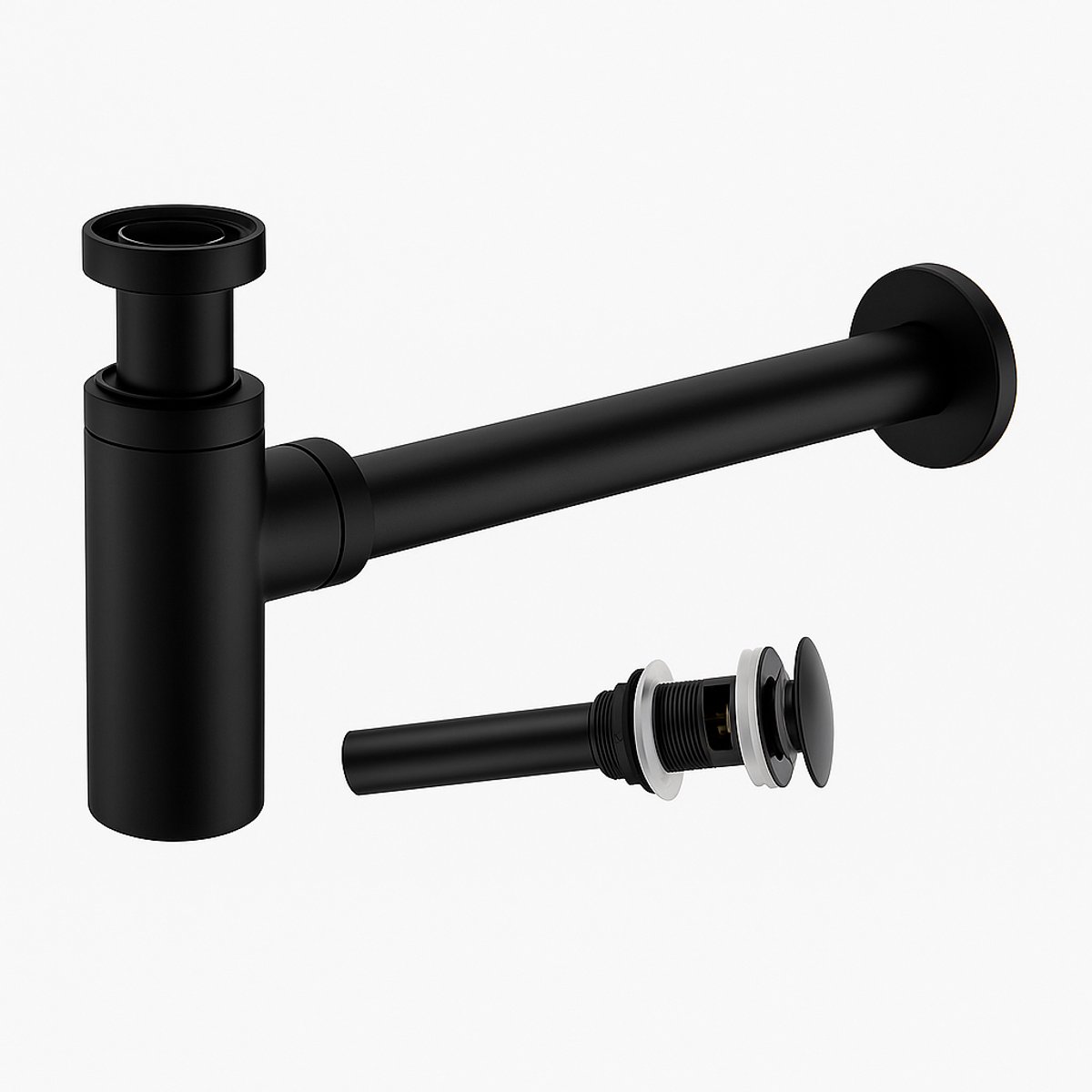 Profielenloods - Design sifon + afvoerplug pop up mat zwart