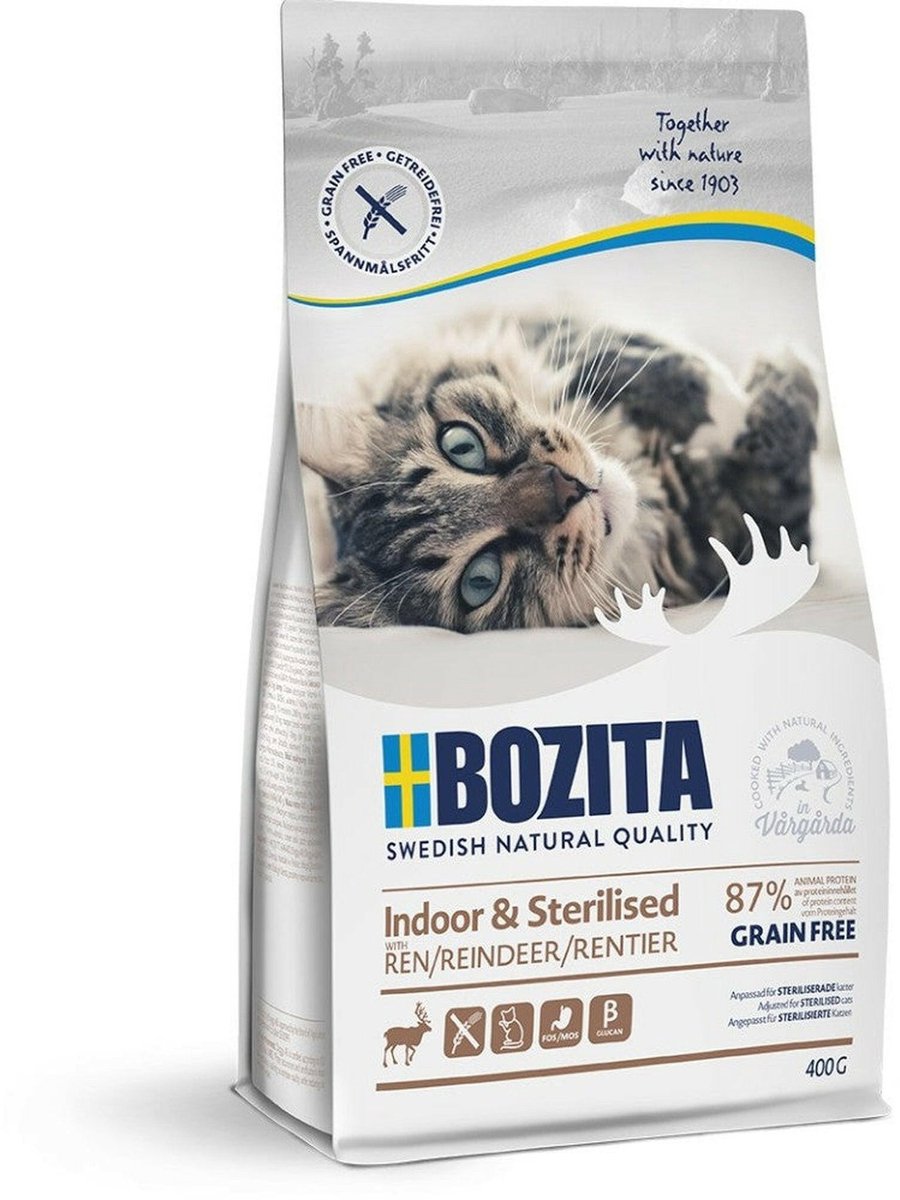 Bozita Bozita Indoor & Sterilised Graanvrij Reindeer 400 gram
