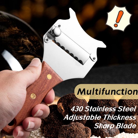 2 Stuks Truffelsnijmachine Verstelbare Mes Palissander Handvat Roestvrij Staal Kaas Chocolade Truffel Scheerapparaat Truffel Cutter
