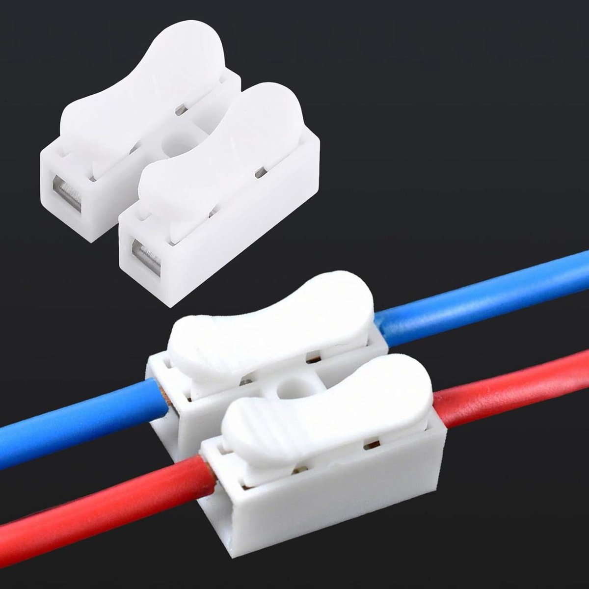Allecto Premium - 100 stuks Quick Wire Kabel Connector 10A 220V Wit - Verlichting Elektrische en Automotive Bedrading