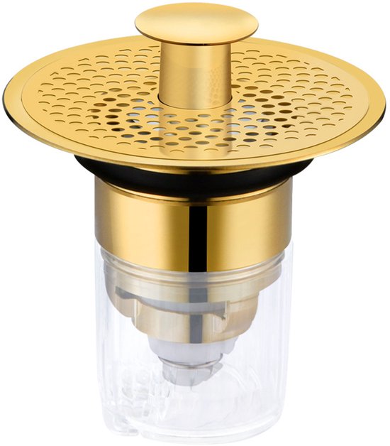 Bouchon Lavabo Salle De Bain Lot 2 Bondes Vidange Pop-Up Universelles 34-40mm Avec Filtre Cheveux - Acier Inox Lavabo